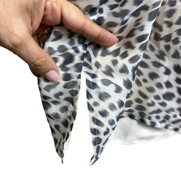 Victoria's Secret Womens Peplum Dress Black Ivory Animal Print Sleeveless Size 6 - Picture 7 of 12